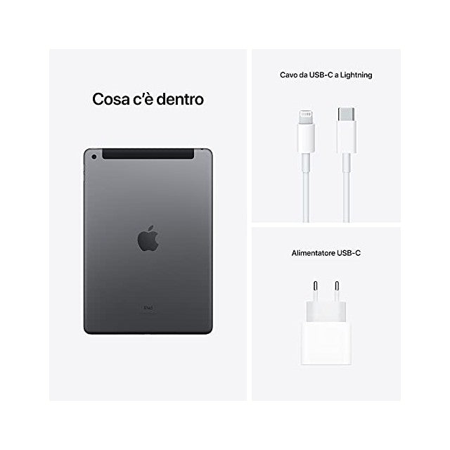 Apple 2021 iPad (10,2", Wi-Fi + Cellular, 64GB) - Grigio siderale (9ª generazione)-iStoreMilano
