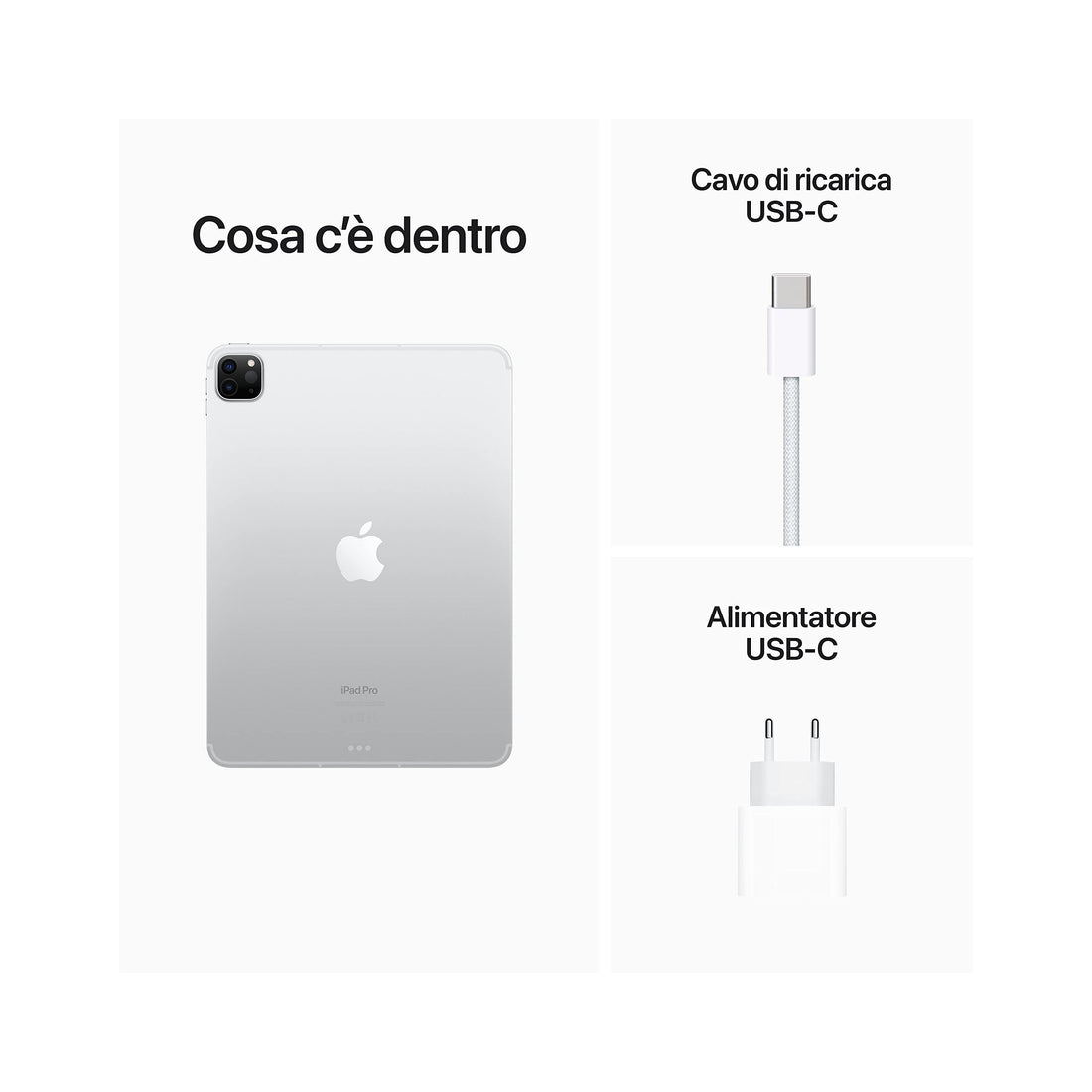 Apple 2022 iPad Pro 11&quot; (Wi-Fi + Cellular, 256GB) - Argento (4ª generazione)-iStoreMilano