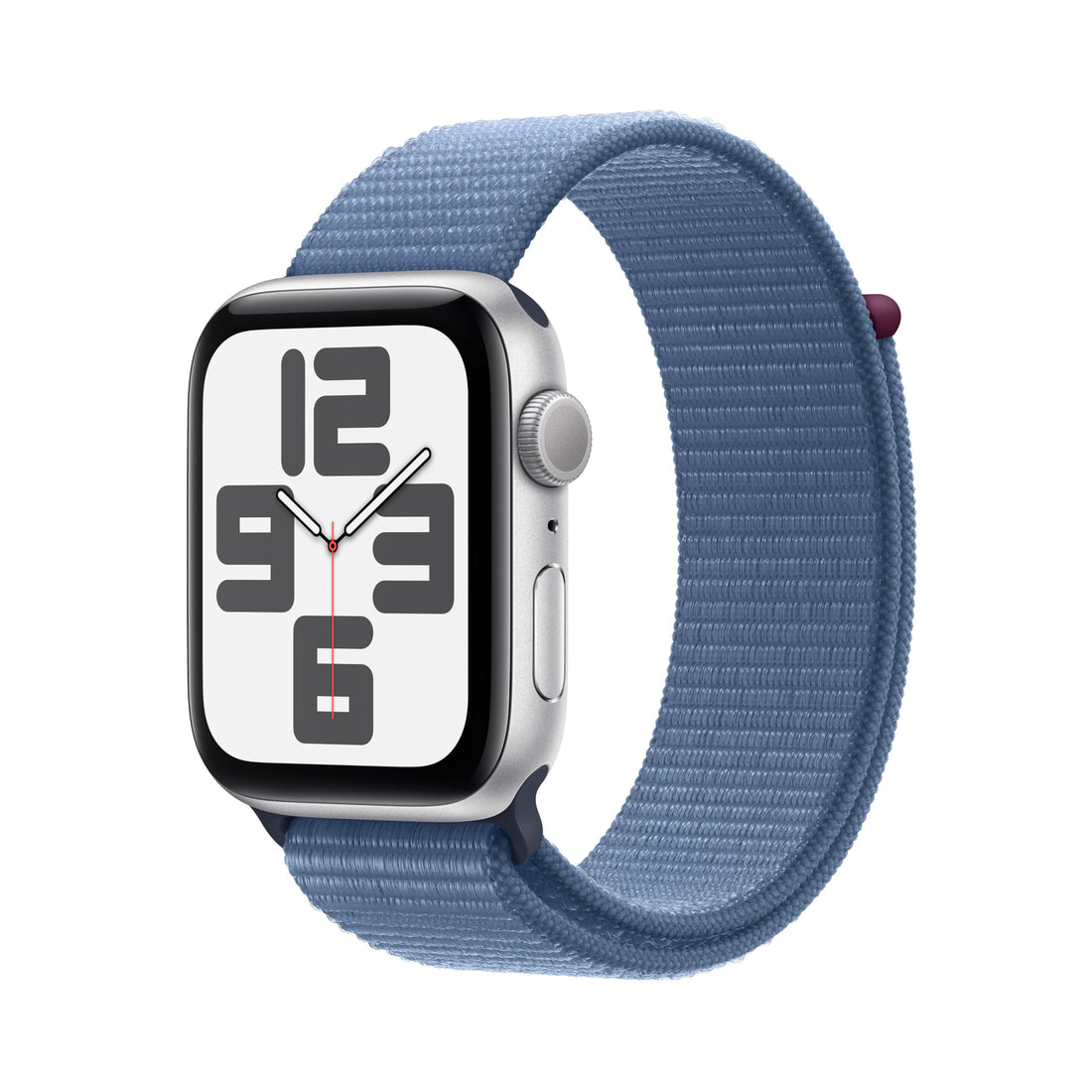 Apple Watch SE (2ª generazione, 2023) GPS 44 mm Smartwatch con cassa in alluminio color argento e Sport Loop blu inverno. Fitness tracker, monitoraggio del sonno, Rilevamento incidenti-iStoreMilano